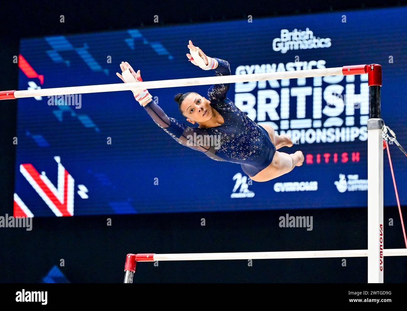 Liverpool, England, UK. 17th Mar, 2024. Rebecca DOWNIE MBE in the Womens Uneven Bars Final