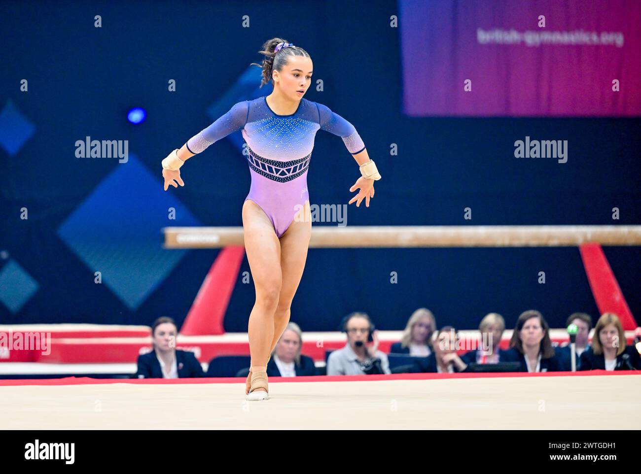 Liverpool, England, UK. 17th Mar, 2024. Grace KANDALOVA in the Final of the Womens Floor during the British Gymnastics Championships at the M&S Bank Arena, Liverpool, England, UK. Credit: LFP/Alamy Live News Stock Photo