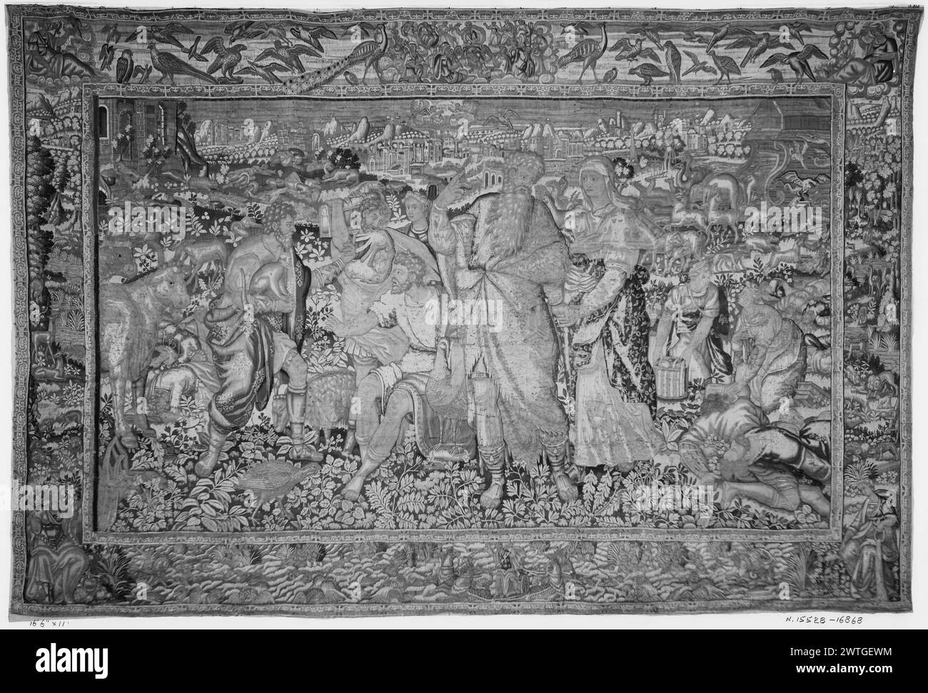 Disembarkation of ark. Coxie, Michiel (the Elder) (Netherlandish