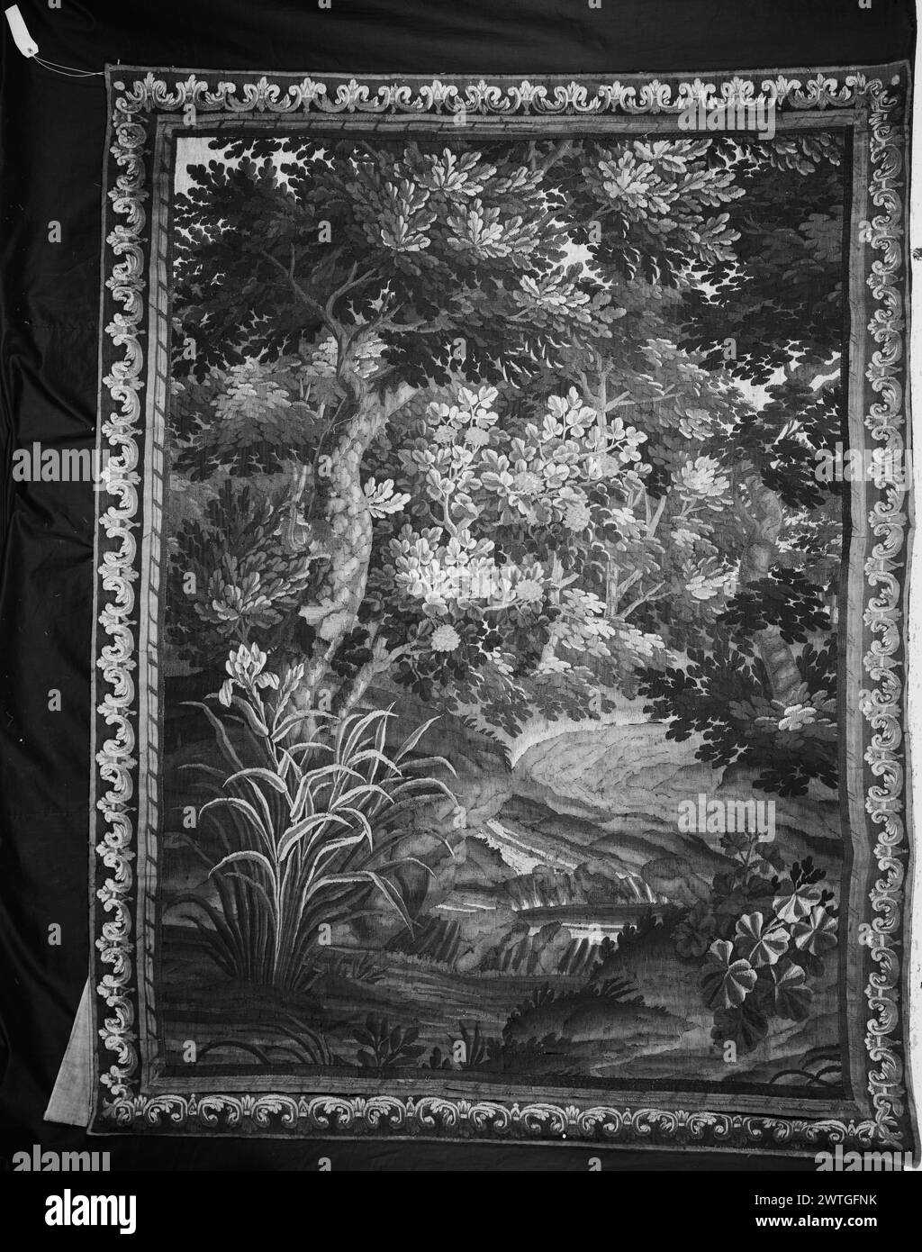 Landscape with iris in foreground. unknown c. 1670-1700 Tapestry Dimensions: H 8'7' x W 6'5' Tapestry Materials/Techniques: unknown Culture: Flemish Weaving Center: unknown Ownership History: French & Co. purchased from Mrs. Gaston Coblentz received 4/6/1949; sold to Mr. Sam Darsa 11/17/1961. Stock Photo