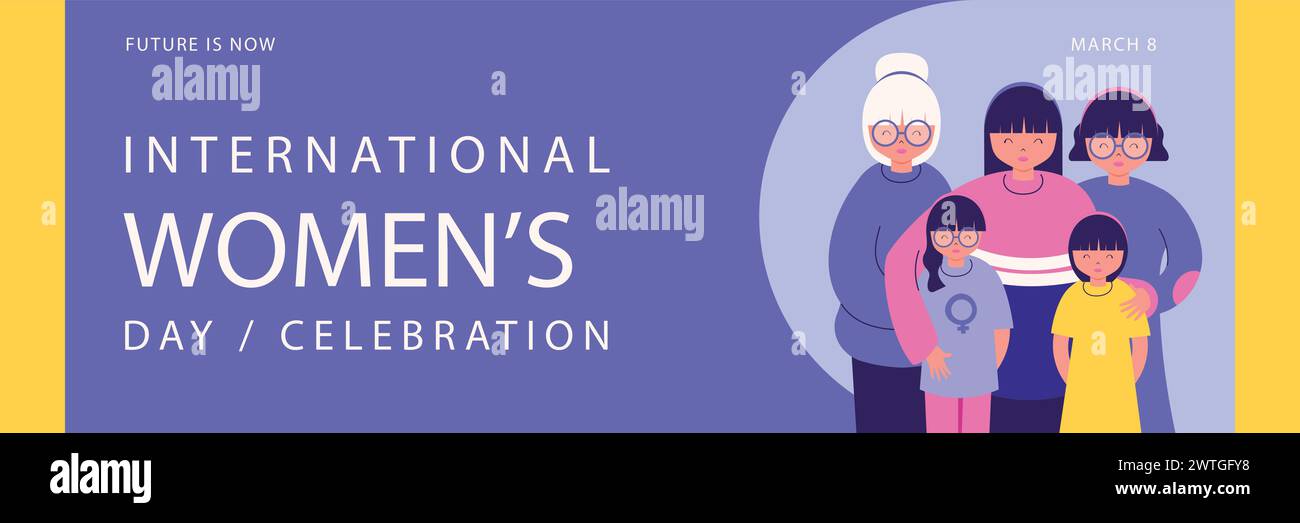 International Women s Day concept holiday. Diverse women with heart