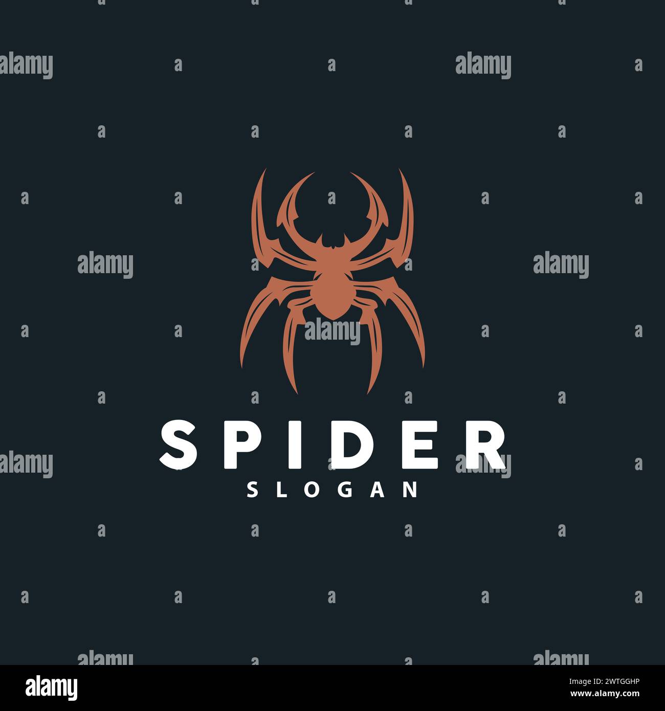 Spider Logo, Insect Animal Vector, Premium Vintage Design, Icon Template Symbol Stock Vector