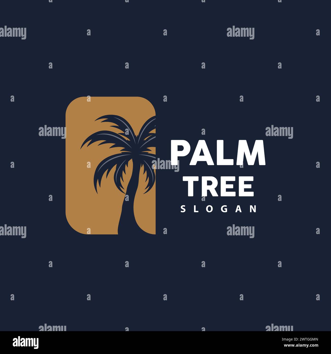 Palm Tree Logo, Beach Vector, Summer Design, Silhouette Symbol Illustration Stock Vector