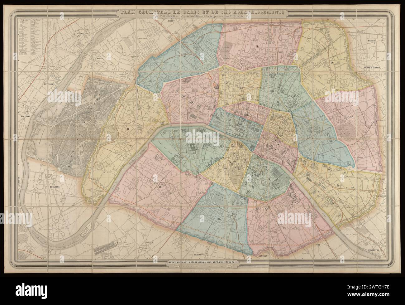 Arrondissements map paris hi-res stock photography and images - Alamy