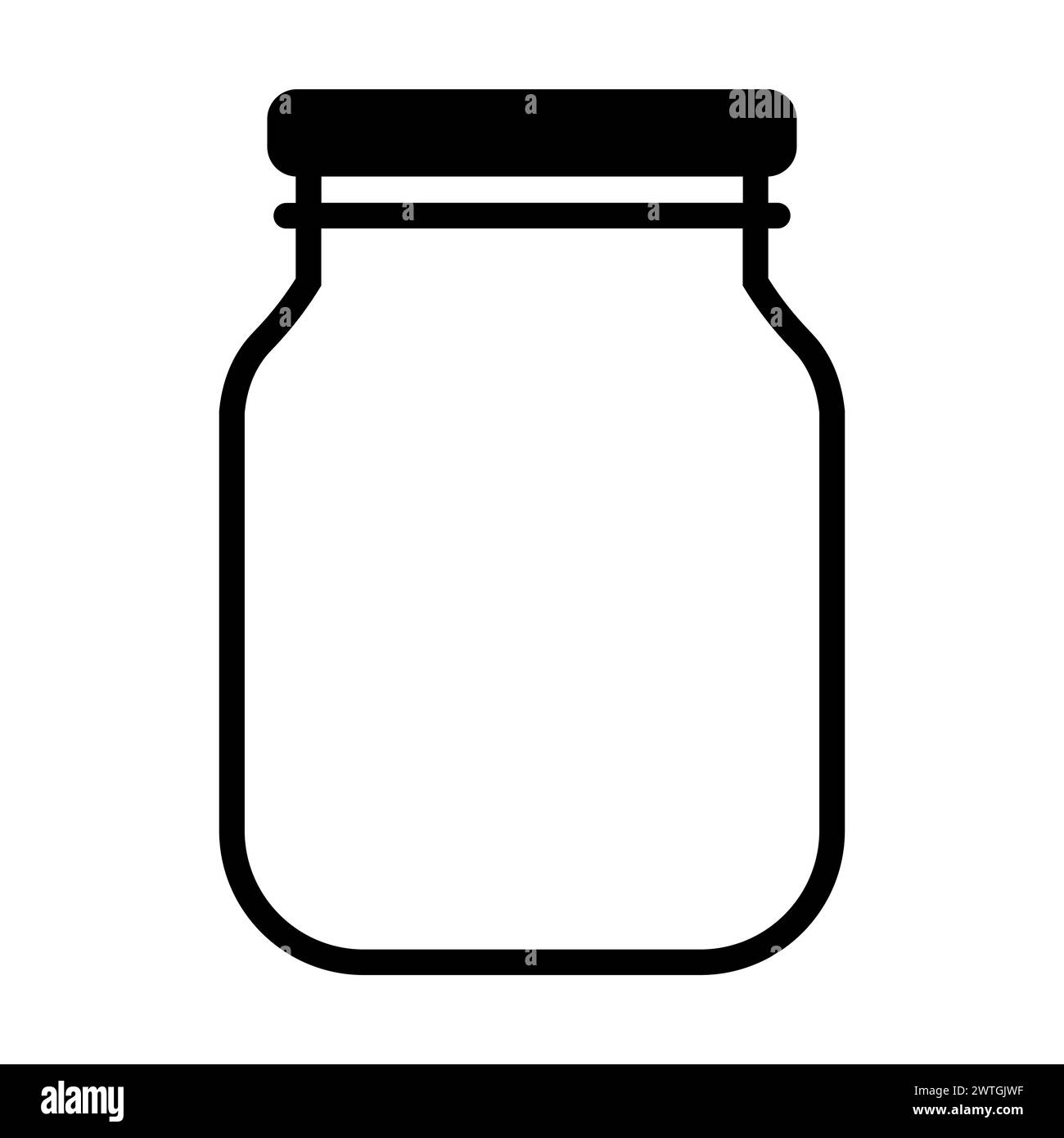 black vector jar icon on white background Stock Vector