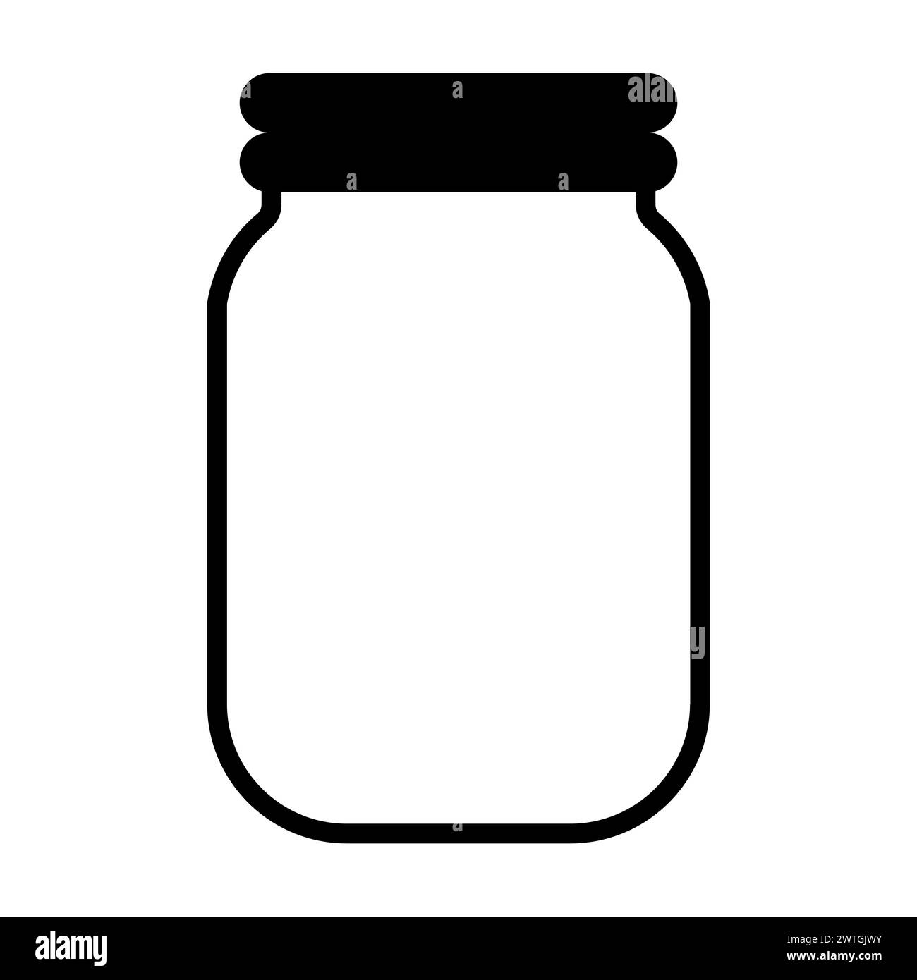 black vector jar icon on white background Stock Vector
