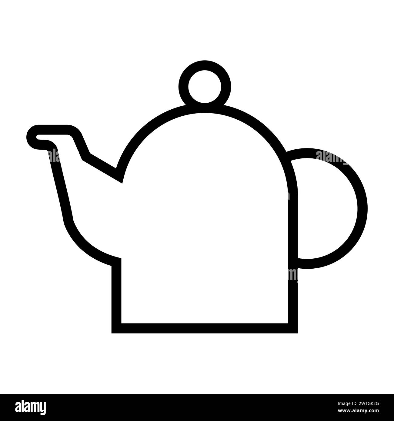 black vector kettle icon on white background Stock Vector