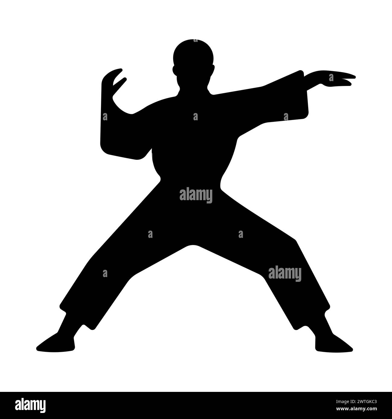 black vector kung fu icon on white background Stock Vector Image & Art ...