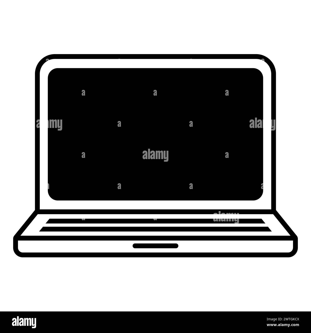 black vector laptop icon on white background Stock Vector Image & Art ...