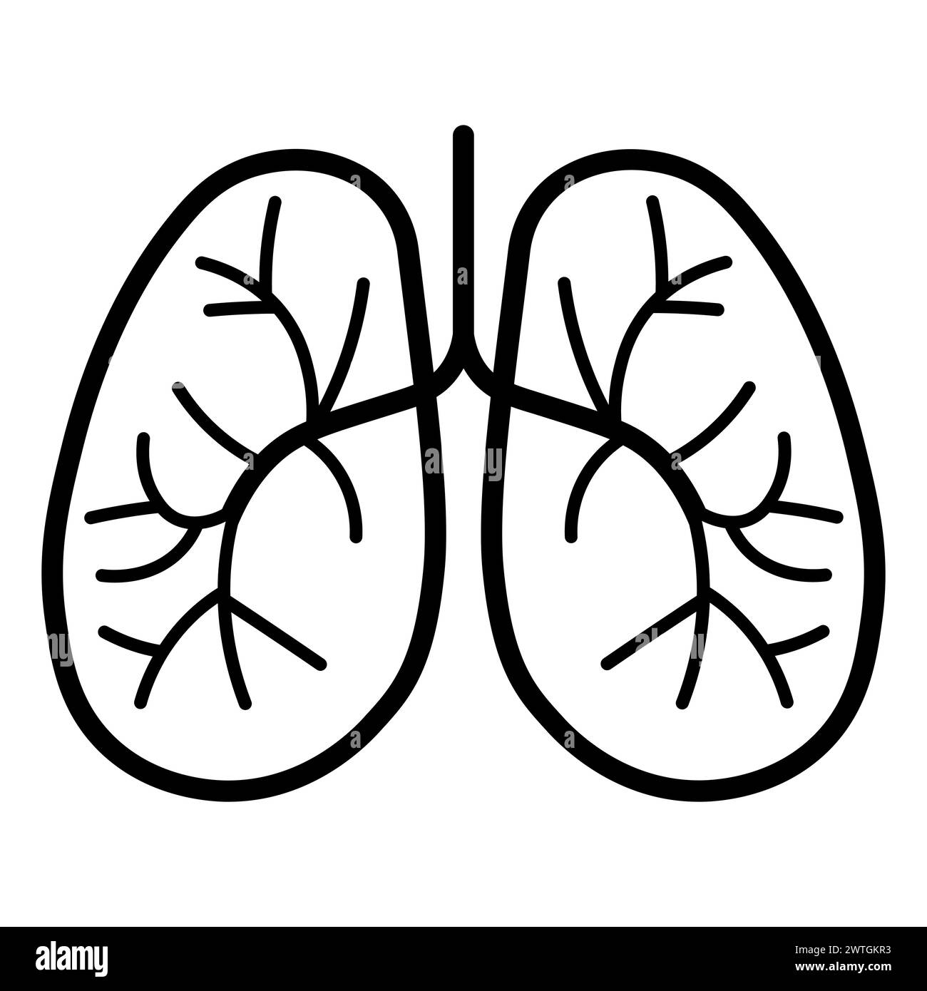 Flat design lung icon Black and White Stock Photos & Images - Alamy