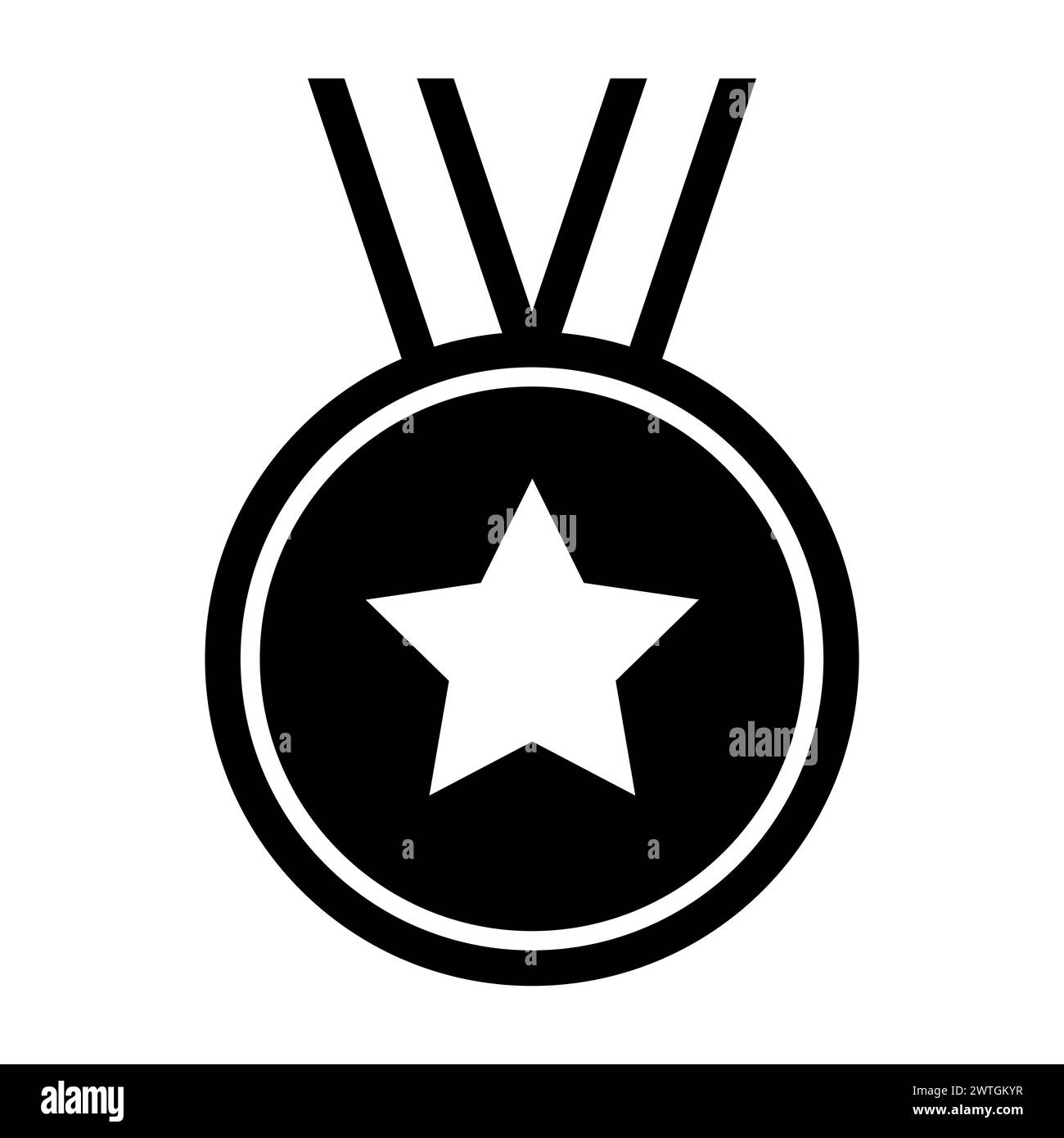 black vector medal icon on white background Stock Vector Image & Art ...
