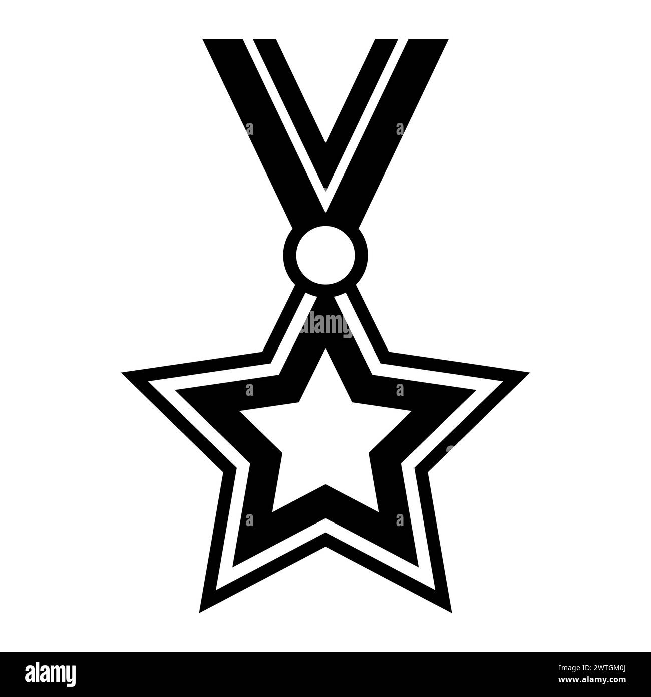 black vector medal icon on white background Stock Vector Image & Art ...