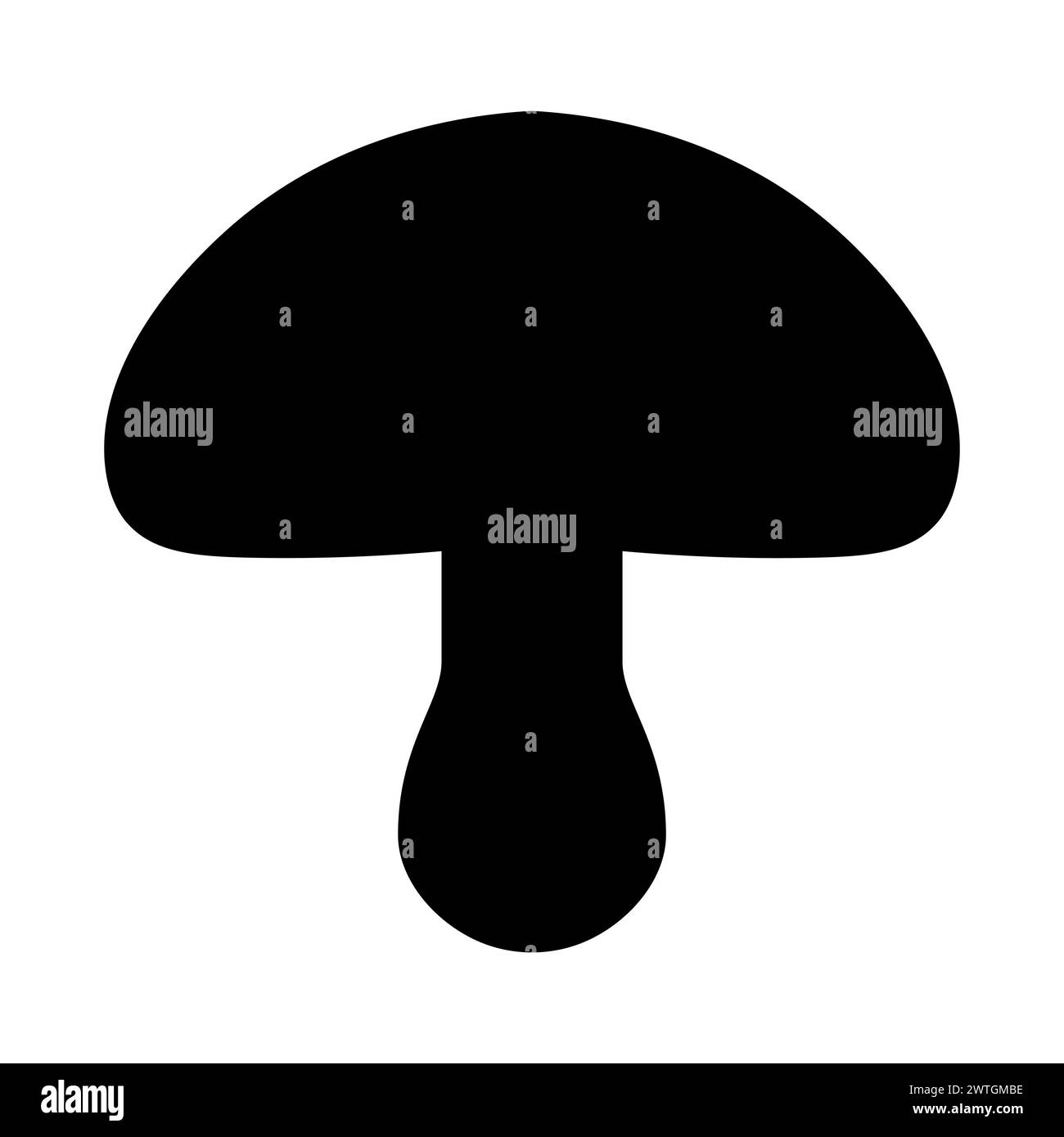 black vector mushroom icon on white background Stock Vector