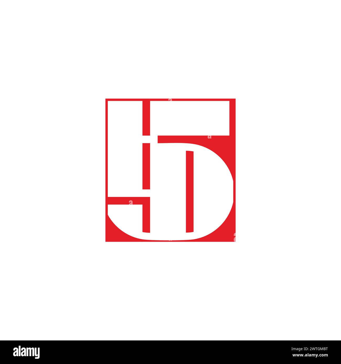 letter sd abstract negative space logo vector Stock Vector
