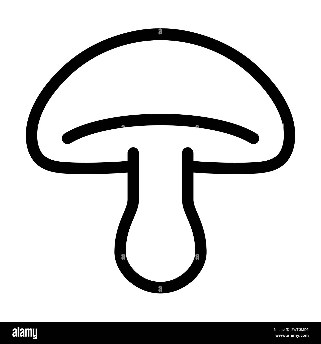 black vector mushroom icon on white background Stock Vector