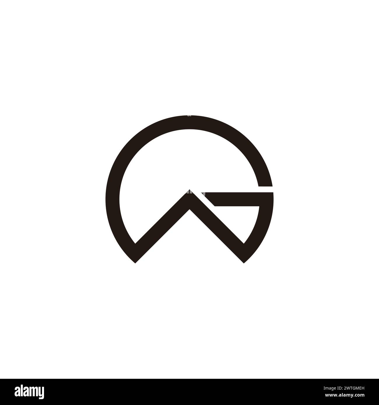letter g triangle mountain circle simple logo vector Stock Vector