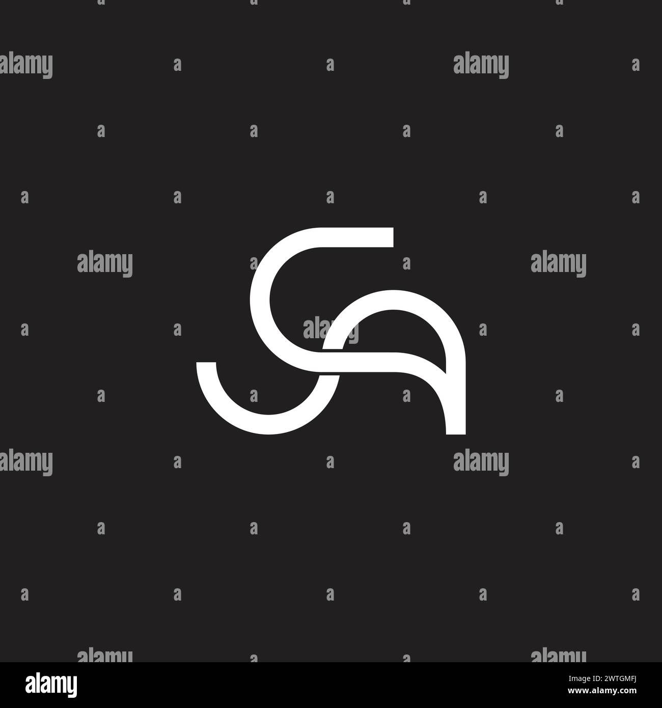 letter ca ribbon linked motion logo vector Stock Vector