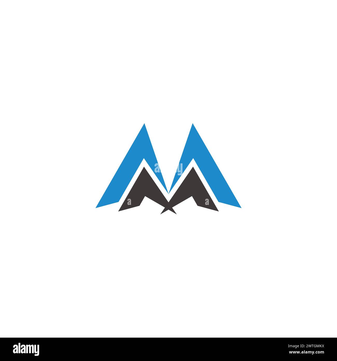 letter m stripes tent mountain abstract logo vector Stock Vector