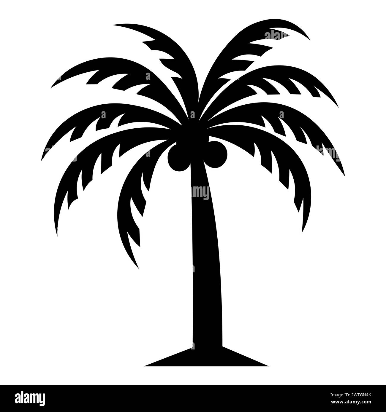 black vector palm tree icon on white background Stock Vector Image ...