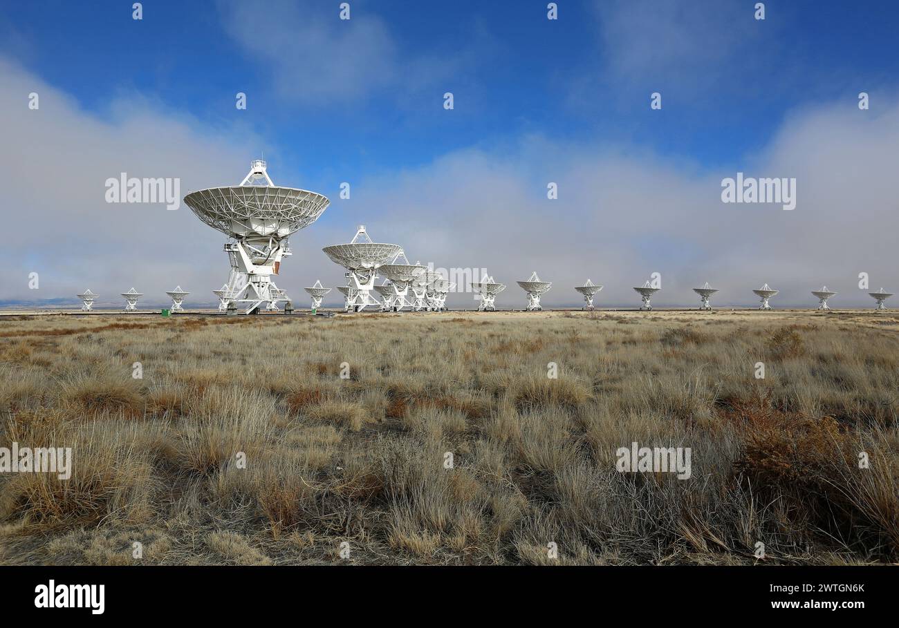 Scenery in Very Large Array, New Mexico Stock Photo