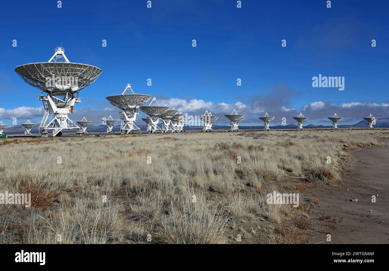 Landscape in Very Large Array, New Mexico Stock Photo