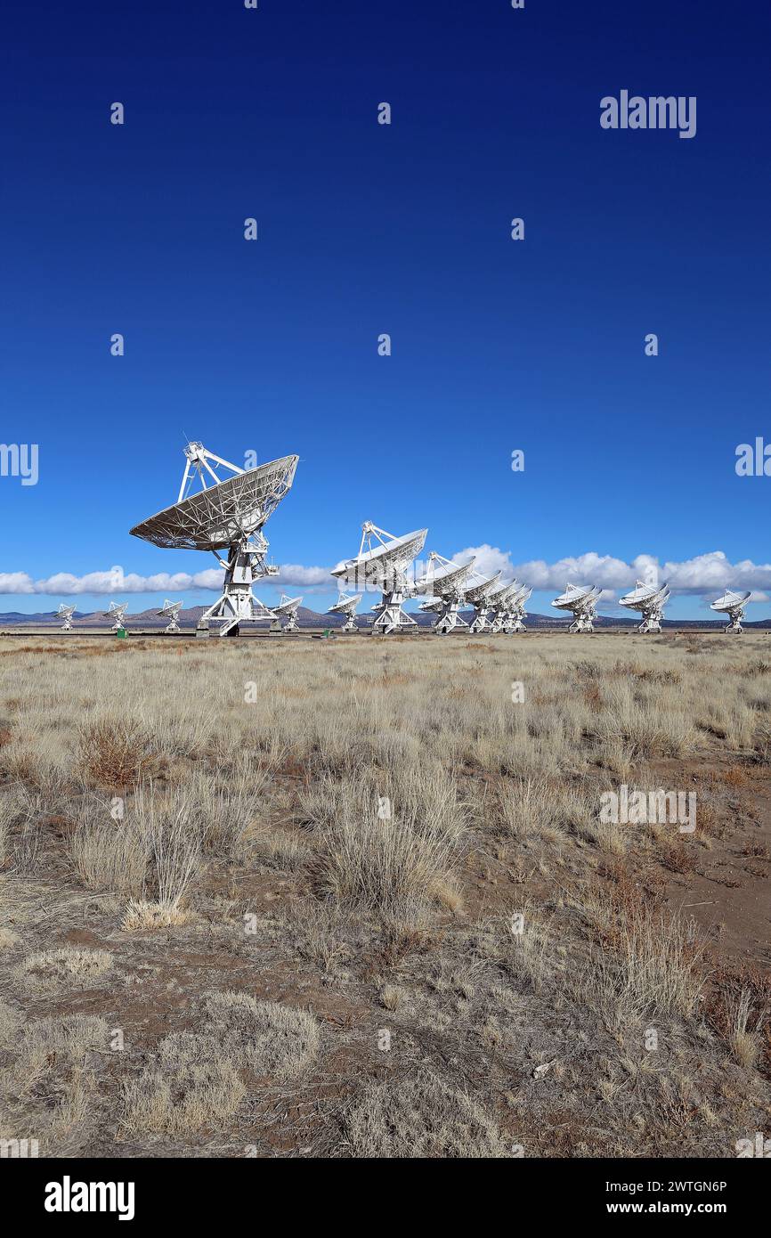 Very Large Array in vertical mode, New Mexico Stock Photo