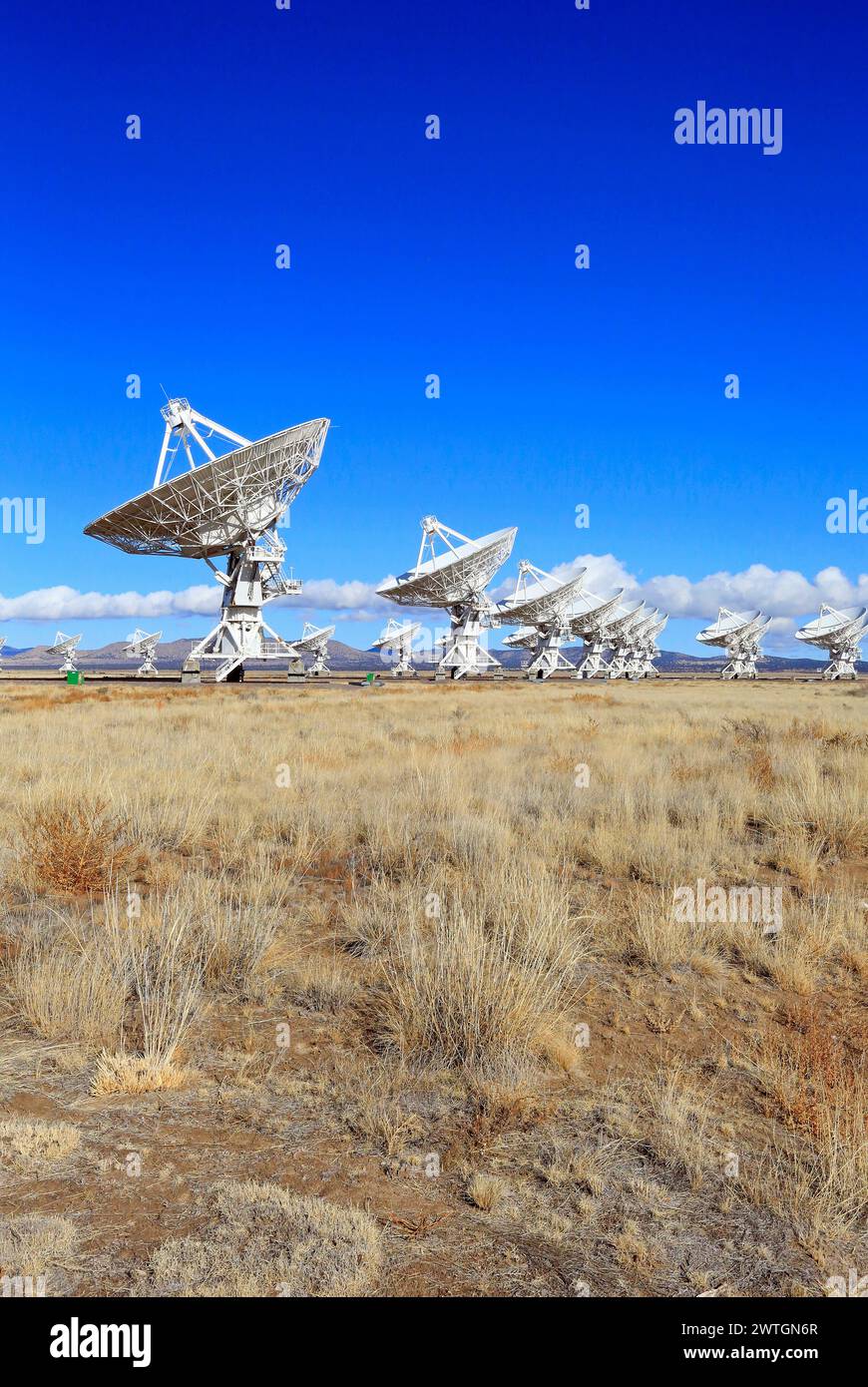 Sunny day in Very Large Array, New Mexico Stock Photo