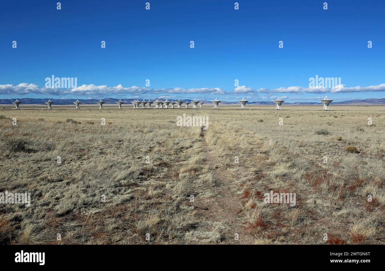 Plains of St Augustin with Very Large Array, New Mexico Stock Photo