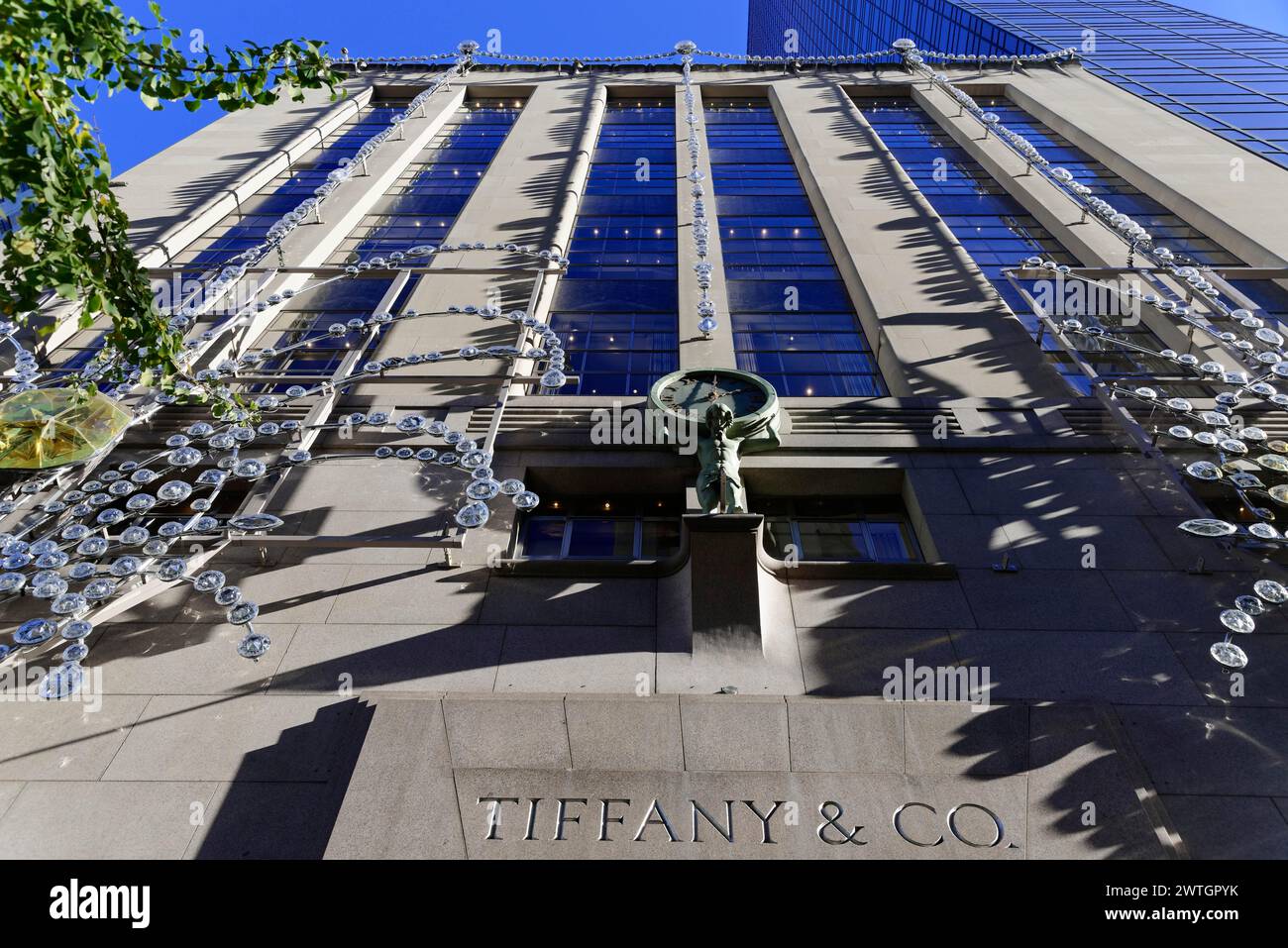 Decorative design of the facade of a Tiffany & Co building, Manhattan, New York City, New York, USA, North America Stock Photo