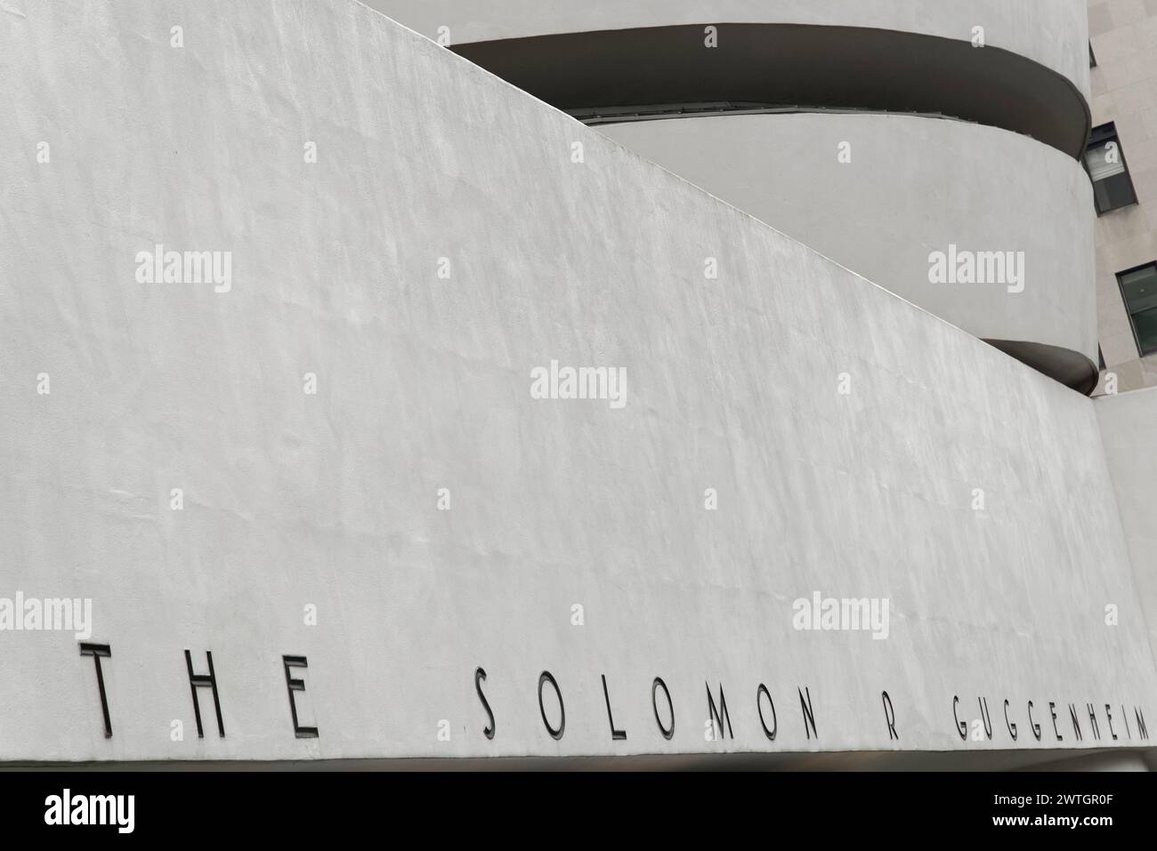 Exterior view of the Solomon R. Guggenheim Museum in New York with characteristic geometric shapes, Manhattan, New York City, New York, USA, North Stock Photo
