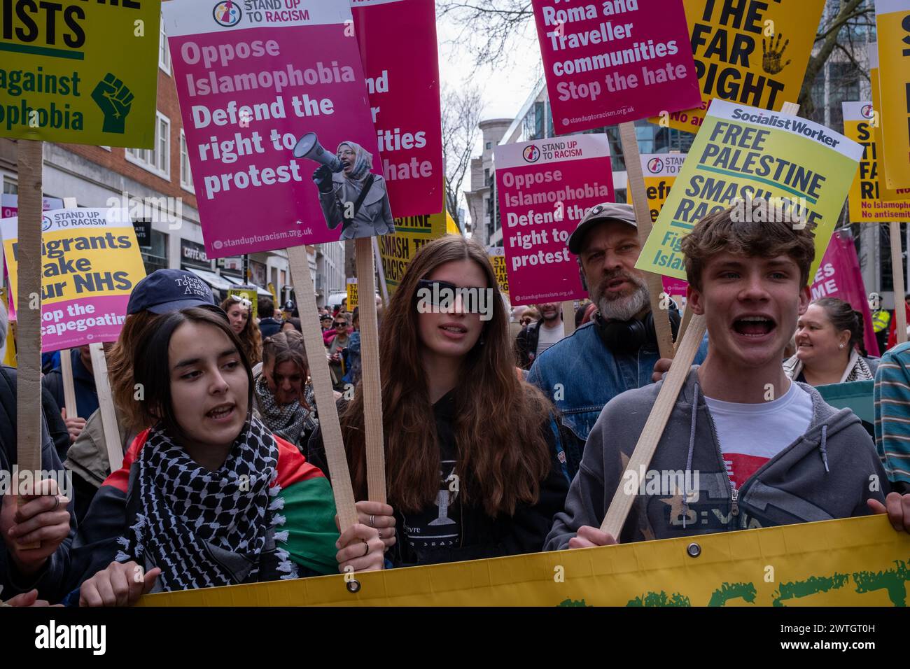 To celebrate UN Anti Racism Day a march is held in Central London. Stock Photo