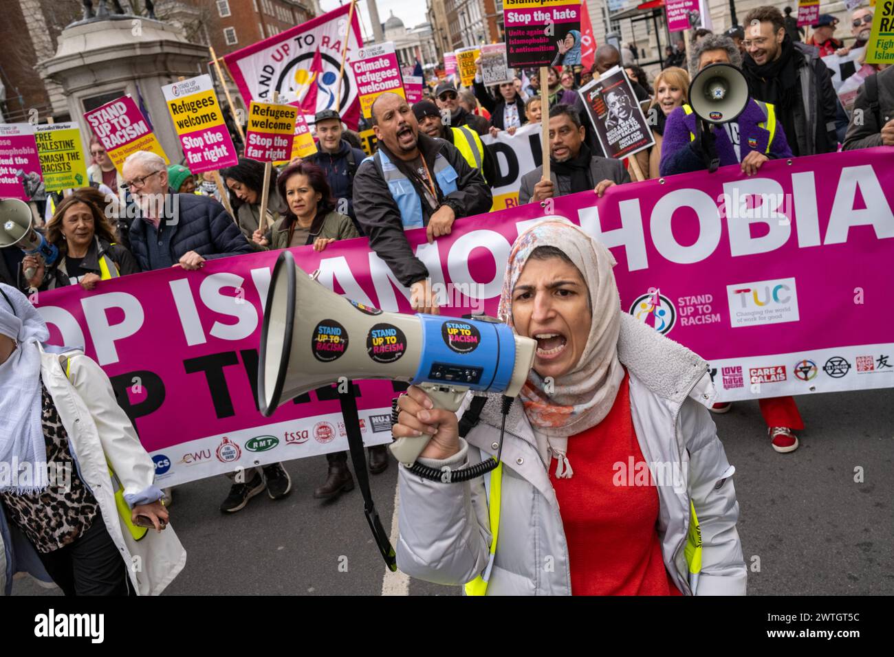To celebrate UN Anti Racism Day a march is held in Central London. Stock Photo