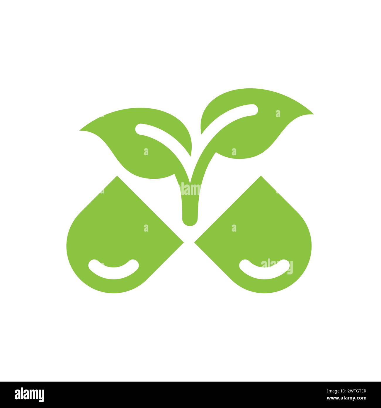 Herbal medicine vector icon. Homeopathy natural drugs symbol Stock