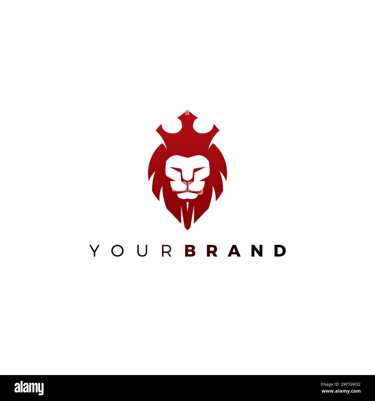 Lion Crown Logo Design. Lion Icon Stock Vector