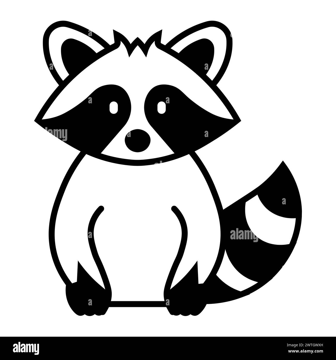 black vector raccoon icon on white background Stock Vector Image & Art
