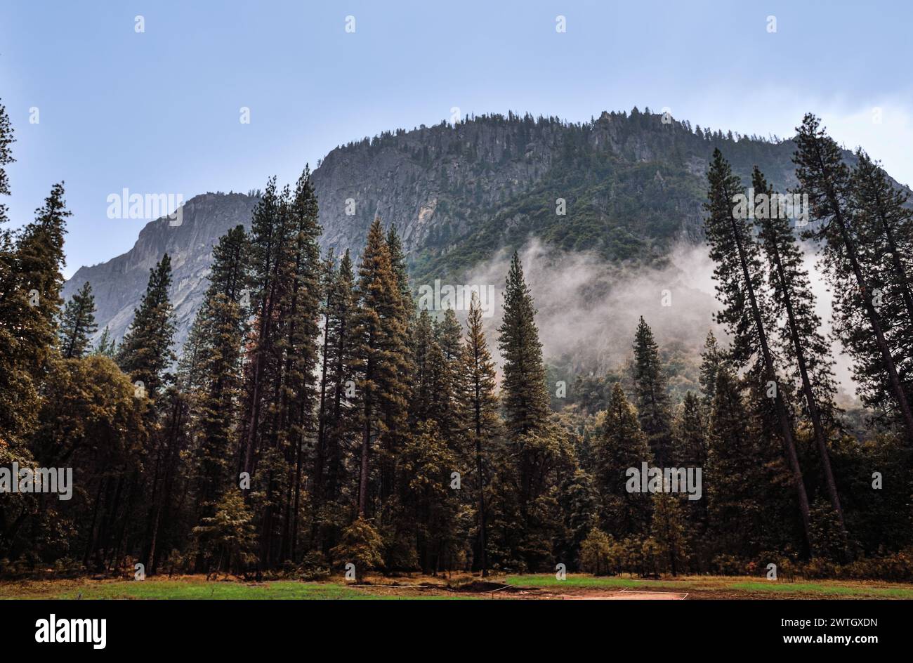 The Misty Landscape of Yosemite Valley - California Stock Photo