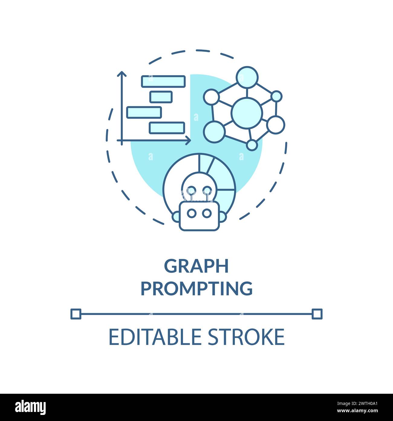 Graph prompting soft blue concept icon Stock Vector