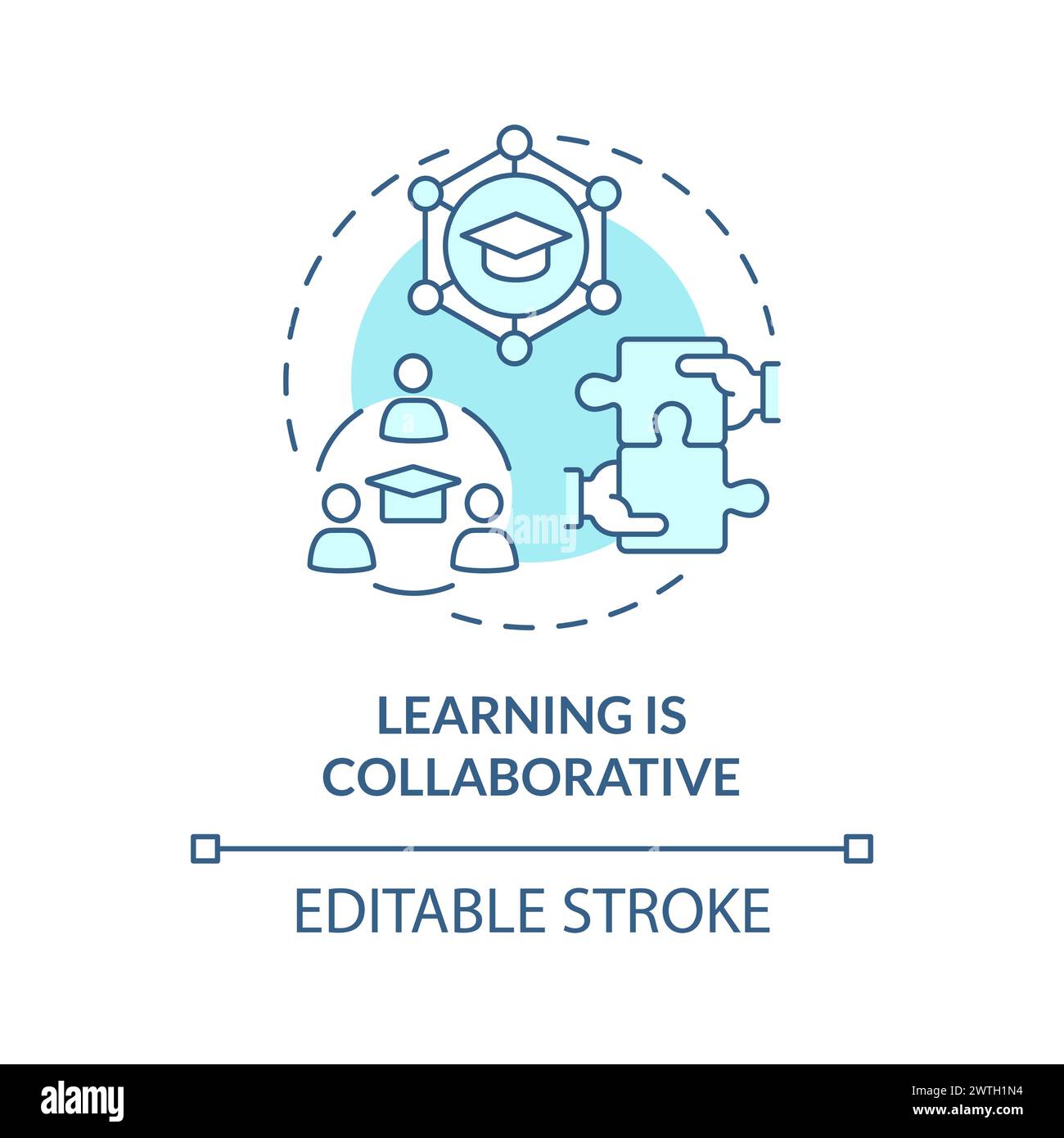 Collaborative learning soft blue concept icon Stock Vector Image & Art ...