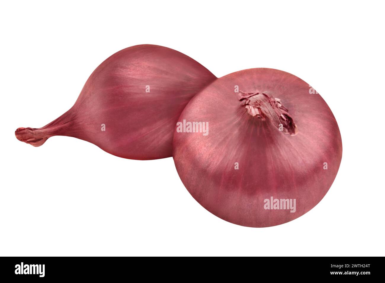 Red onions isolated on white background Stock Photo