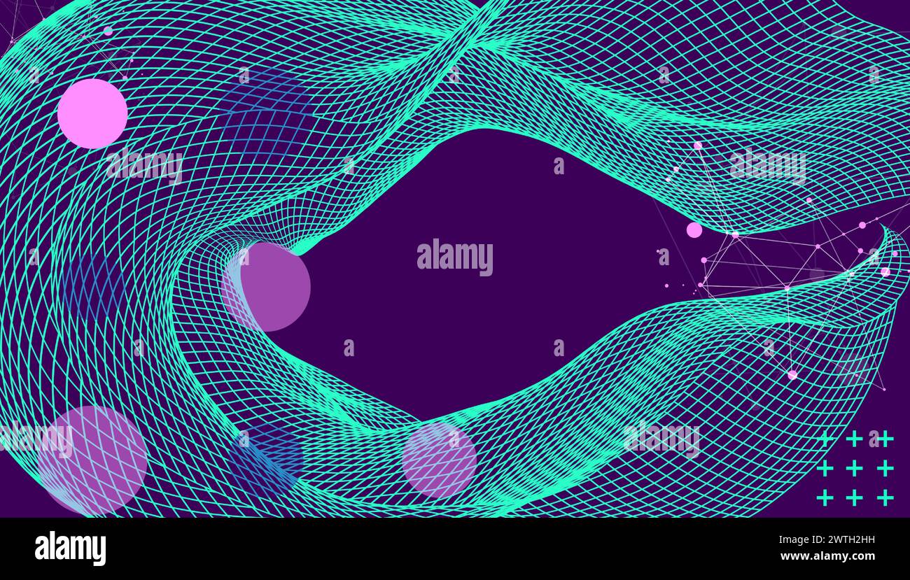 The abstract wave is made in a frame style. Template for science and ...