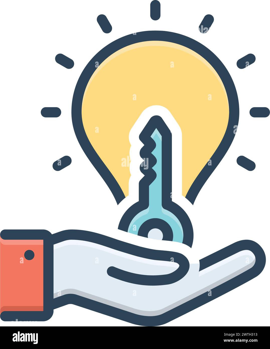Icon for solution, key Stock Vector