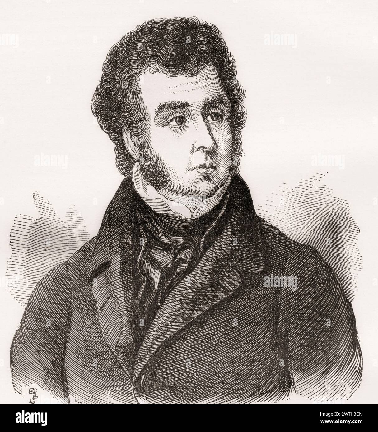 Ebenezer Elliott, 1781 –  1849.  English poet, known as the Corn Law rhymer for his leading the fight to repeal the Corn Laws.  The Corn Laws  were taxes on imported grain introduced in 1815.  From Cassell's Illustrated History of England. Stock Photo