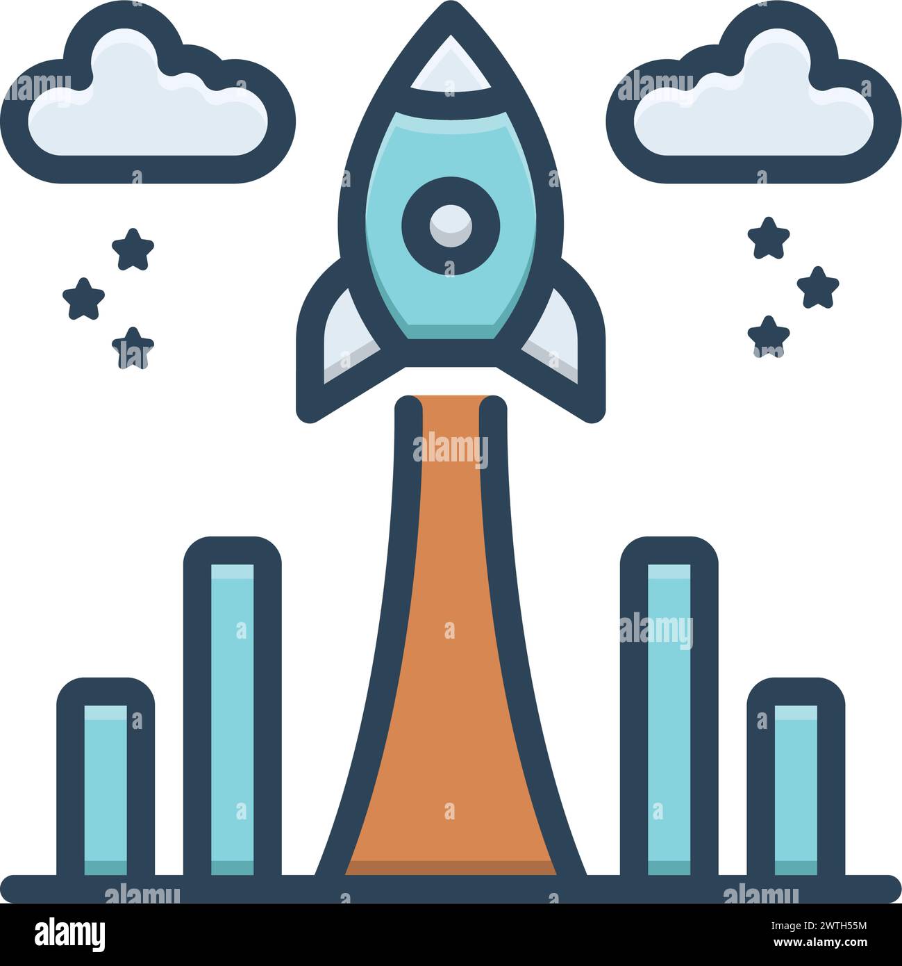 Rocket growth bar graph hi-res stock photography and images - Alamy