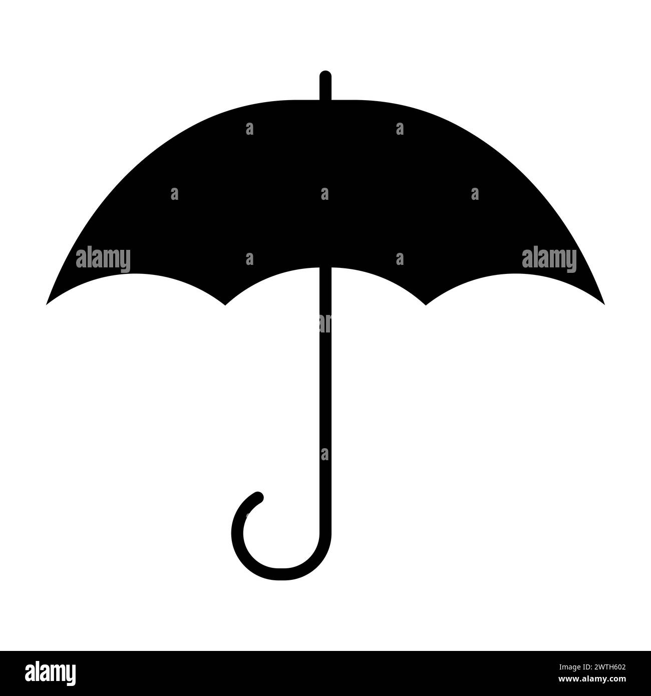 black vector umbrella icon on white background Stock Vector Image & Art ...