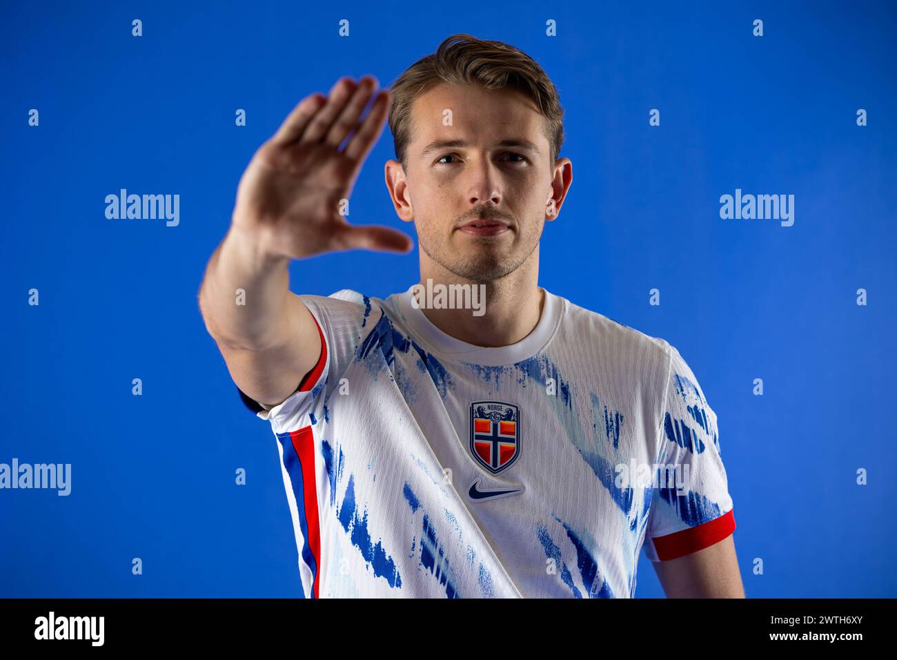 Manchester, UK. 28th Feb, 2024. 240318 Sander Berge of the Norwegian national football team