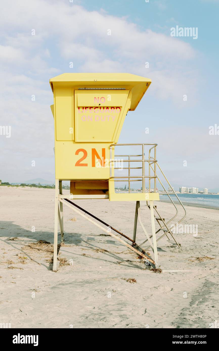 Lifeguard Shack on Coronado Beach Stock Photo