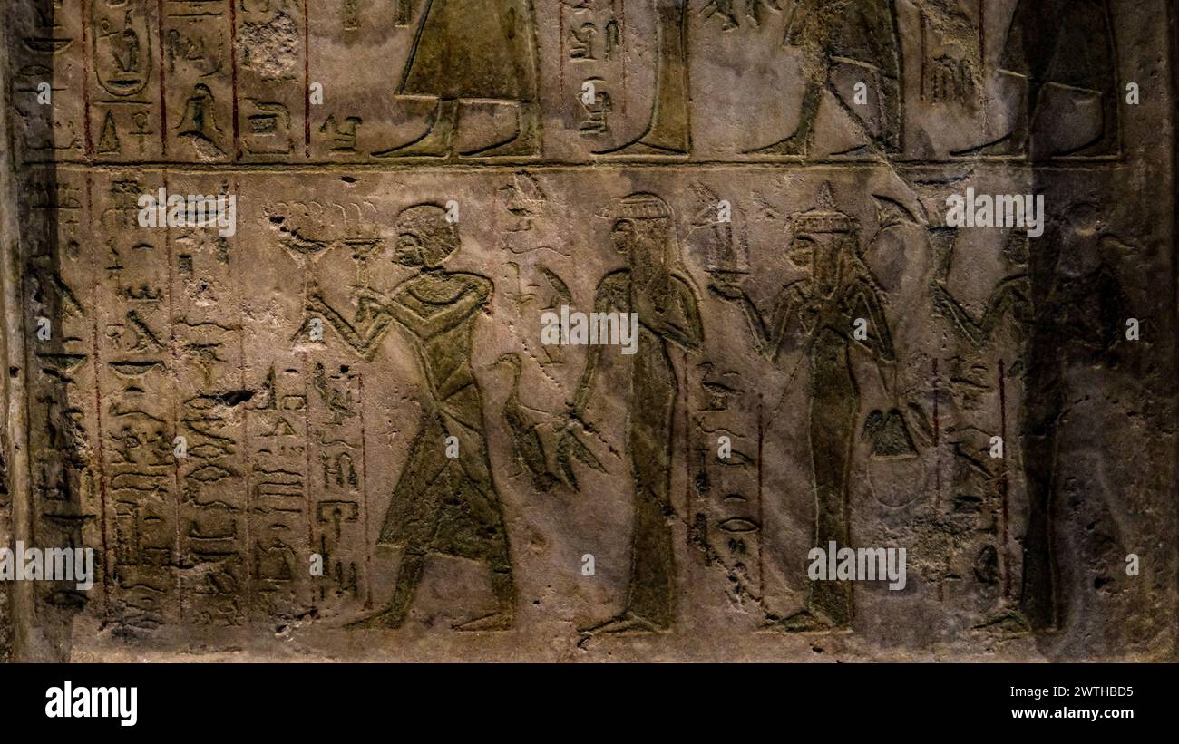 A closeup of an ancient Egyptian carvings on an old stone Stock Photo ...