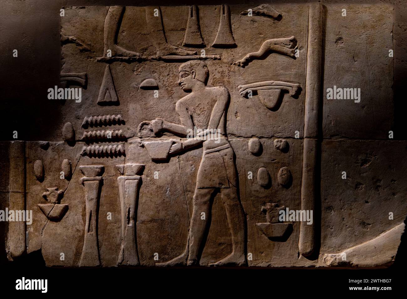 A closeup of an ancient Egyptian carvings on an old stone Stock Photo ...