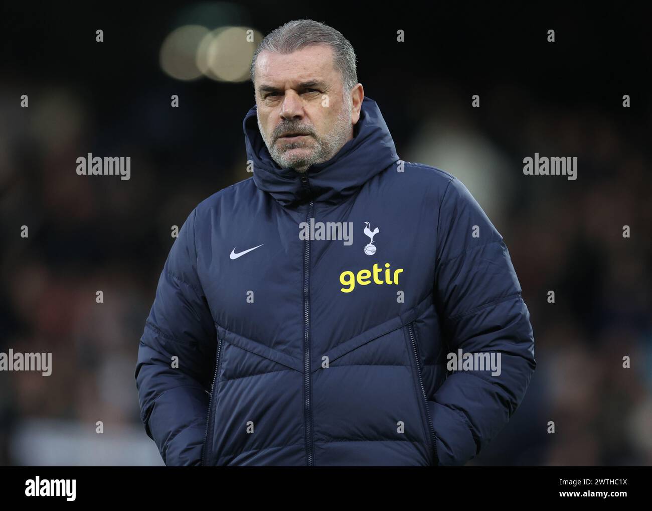 London, UK. 16th Mar, 2024. Ange Postecoglou, Manager of Tottenham Hotspur during the Premier League match at Craven Cottage, London. Picture credit should read: Paul Terry/Sportimage Credit: Sportimage Ltd/Alamy Live News Stock Photo