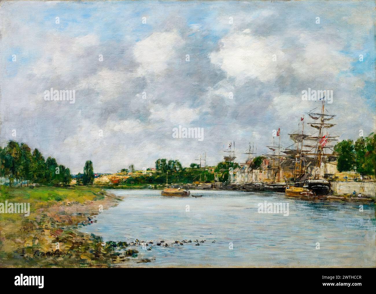 Eugène Boudin, View of the Port of Saint-Valéry-sur-Somme, landscape painting in oil on canvas, 1891 Stock Photo